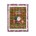 Personalized Gift Tartan Plaid Blanket Clan MacGregor With Funny Santa Snowman Reindeer Merry Christmas Fleece Blanket, Home Living Room, Plaid Blanket, Tartan Blanket, Scottish Blanket, Buffalo fleece blanket, Christmas Blanket