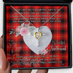 Gift For My Beautiful Girlfriend Necklace Valentine Necklace Clan MacIntyre Modern Tartan Cross Dancing Necklace Scottish Tartan Jewelry