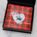 Sea Turtle Necklace Gift for My Beautiful Girlfriend Valentines Necklace Clan Duke Of Rothesay Tartan Blue Turtle Necklace