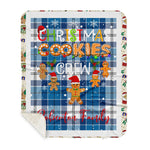 Personalized Gift Tartan Plaid Blanket Clan Roberton With Christmas Cookie Baking Crew Christmas Gift Sherpa Blanket, tartan sherpa blanket,buffalo plaid sherpa blanket,christmas sherpa blanket,Christmas Throw Blanket,green plaid sherpa blanket,green sherpa blanket