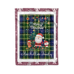 Personalized Gift Tartan Plaid Blanket Clan MacKellar With Funny Santa Snowman Reindeer Merry Christmas Fleece Blanket, Home Living Room, Plaid Blanket, Tartan Blanket, Scottish Blanket, Buffalo fleece blanket, Christmas Blanket