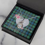 Rising Phoenix Necklace - Valentine Necklace Clan Gunn Ancient Tartan Gift for Girlfriend, Gift for My Wife Rising Phoenix Necklace