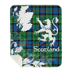 Sherpa Blanket - Tartan Blanket Thistle and Lion Scottish Clan Forsyth Ancient Plaid Blanket, plaid sherpa blanket queen,purple sherpa blanket,queen sherpa blanket,queen size sherpa blanket,red sherpa blanket,scottish tartan blankets,sherpa blanket,sherpa christmas blanket