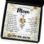 Sunflower Pendant Necklace - To My Mom - You Are The World Mother's Day Necklace