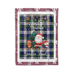 Personalized Gift Tartan Plaid Blanket Clan Gordon Dress Modern With Funny Santa Snowman Reindeer Merry Christmas Fleece Blanket, Christmas Blanket, Plaid Blanket, Tartan Blanket,Scottish Blanket