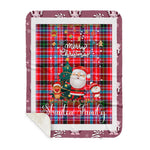 Personalized Gift Tartan Plaid Blanket Clan Straiton With Funny Santa Snowman Reindeer Merry Christmas Gift Sherpa Blanket, blue plaid sherpa blanket,blue tartan sherpa blanket,Buchan,buffalo plaid sherpa blanket,christmas sherpa blanket,Christmas Throw Blanket