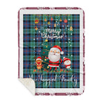 Personalized Gift Tartan Plaid Blanket Clan MacTaggart With Funny Santa Snowman Reindeer Merry Christmas Gift Sherpa Blanket, blue plaid sherpa blanket,blue tartan sherpa blanket,Buchan,buffalo plaid sherpa blanket,christmas sherpa blanket,Christmas Throw Blanket