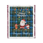 Personalized Gift Tartan Plaid Blanket Clan Ferguson Ancient With Funny Santa Snowman Reindeer Merry Christmas Fleece Blanket, Home Living Room, Plaid Blanket, Tartan Blanket, Scottish Blanket, Buffalo fleece blanket, Christmas Blanket
