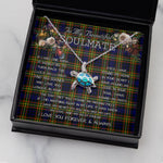 Sea Turtle Necklace To My Beautiful Soulmate Necklace In Your Eyes I Have Found My Home Clan MacLellan Modern Tartan Blue Turtle Necklace