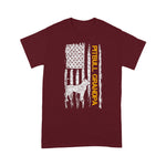 Scotstee Shop - Vintage USA American Flag Pitbull Grandpa Pittie Silhouette 4th Of July Shirt