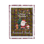 Personalized Gift Tartan Plaid Blanket Clan Kinninmont With Funny Santa Snowman Reindeer Merry Christmas Fleece Blanket, Home Living Room, Plaid Blanket, Tartan Blanket, Scottish Blanket, Buffalo fleece blanket, Christmas Blanket