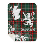 Sherpa Blanket - Tartan Blanket Thistle and Lion Scottish Clan MacDiarmid Plaid Blanket, plaid sherpa blanket queen,purple sherpa blanket,queen sherpa blanket,queen size sherpa blanket,red sherpa blanket,scottish tartan blankets,sherpa blanket,sherpa christmas blanket