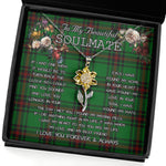To My Beautiful Soulmate Sunflower Necklace In Your Eyes I Have Found My Home Clan Fife Tartan Jewelry For Girlfriend, Tartan Sunflower Pendant Necklace, Scottish Tartan Jewelry, valentine necklace, necklace girlfriend, necklace for wife, cute necklaces for girlfriend, jewelry for girlfriend, to my soulmate necklace, to my future wife necklace