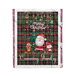 Personalized Gift Tartan Plaid Blanket Clan Cumming Hunting Ancient With Funny Santa Snowman Reindeer Merry Christmas Fleece Blanket, Home Living Room, Plaid Blanket, Tartan Blanket, Scottish Blanket, Buffalo fleece blanket, Christmas Blanket