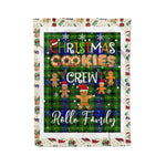 Personalized Gift Tartan Plaid Blanket Clan Rollo With Christmas Cookie Baking Crew Christmas Gift Blanket, Plaid Blanket, Christmas Fleece Blanket, Christmas Blanket, Tartan Blanket, Scottish Blanket, Scotland Blanket, Family Name Blanket, Custom Blanket, Personalized Blanket
