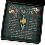 To My Beautiful Soulmate Sunflower Necklace In Your Eyes I Have Found My Home Clan Aiton Tartan Jewelry For Girlfriend, Tartan Sunflower Pendant Necklace, Scottish Tartan Jewelry, valentine necklace, necklace girlfriend, necklace for wife, cute necklaces for girlfriend, jewelry for girlfriend, to my soulmate necklace, to my future wife necklace