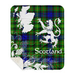 Sherpa Blanket - Tartan Blanket Thistle and Lion Scottish Clan Rollo Plaid Blanket, plaid sherpa blanket queen,purple sherpa blanket,queen sherpa blanket,queen size sherpa blanket,red sherpa blanket,scottish tartan blankets,sherpa blanket,sherpa christmas blanket
