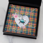 Sea Turtle Necklace Gift for My Beautiful Girlfriend Valentines Necklace Clan Buchanan Ancient Tartan Blue Turtle Necklace