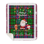 Personalized Gift Tartan Plaid Blanket Clan McGeachie With Funny Santa Snowman Reindeer Merry Christmas Gift Sherpa Blanket, blue plaid sherpa blanket,blue tartan sherpa blanket,Buchan,buffalo plaid sherpa blanket,christmas sherpa blanket,Christmas Throw Blanket