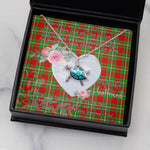 Sea Turtle Necklace Gift for My Beautiful Girlfriend Valentines Necklace Clan Grierson Tartan Blue Turtle Necklace