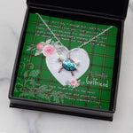 Sea Turtle Necklace Gift for My Beautiful Girlfriend Valentines Necklace Clan Mar Hunting Tartan Blue Turtle Necklace
