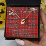 To My Beautiful Soulmate Necklace In Your Eyes I Have Found My Home Clan MacColl Modern Tartan Wishbone Dancing Necklace