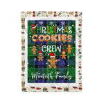 Fleece Blanket - Personalized Gift Tartan Plaid Blanket Clan Monteith With Christmas Cookie Baking Crew Christmas Gift Fleece Blanket