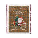 Personalized Gift Tartan Plaid Blanket Clan Jardine With Funny Santa Snowman Reindeer Merry Christmas Fleece Blanket, Home Living Room, Plaid Blanket, Tartan Blanket, Scottish Blanket, Buffalo fleece blanket, Christmas Blanket