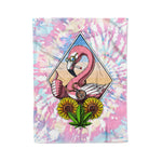 Scotstee Shop - Scotstee Shop Blanket Flamingo Hippie Smoking Weed Pink Tie Dye Hippie Fleece Blanket