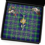 To My Beautiful Soulmate Sunflower Necklace In Your Eyes I Have Found My Home Clan Hamilton Hunting Tartan Jewelry For Girlfriend, Tartan Sunflower Pendant Necklace, Scottish Tartan Jewelry, valentine necklace, necklace girlfriend, necklace for wife, cute necklaces for girlfriend, jewelry for girlfriend, to my soulmate necklace, to my future wife necklace