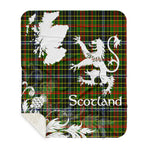Sherpa Blanket - Tartan Blanket Thistle and Lion Scottish Clan Walkinshaw Plaid Blanket, plaid sherpa blanket queen,purple sherpa blanket,queen sherpa blanket,queen size sherpa blanket,red sherpa blanket,scottish tartan blankets,sherpa blanket,sherpa christmas blanket