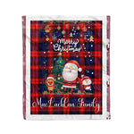 Personalized Gift Tartan Plaid Blanket Clan MacLachlan With Funny Santa Snowman Reindeer Merry Christmas Fleece Blanket, Home Living Room, Plaid Blanket, Tartan Blanket, Scottish Blanket, Buffalo fleece blanket, Christmas Blanket