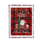 Personalized Gift Tartan Plaid Blanket Clan Ettrick With Funny Santa Snowman Reindeer Merry Christmas Fleece Blanket, Home Living Room, Plaid Blanket, Tartan Blanket, Scottish Blanket, Buffalo fleece blanket, Christmas Blanket