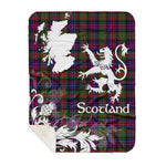 Sherpa Blanket - Tartan Blanket Thistle and Lion Scottish Clan MacDonald Modern Plaid Blanket, plaid sherpa blanket queen,purple sherpa blanket,queen sherpa blanket,queen size sherpa blanket,red sherpa blanket,scottish tartan blankets,sherpa blanket,sherpa christmas blanket