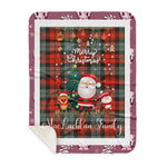 Personalized Gift Tartan Plaid Blanket Clan MacLachlan Weathered With Funny Santa Snowman Reindeer Merry Christmas Gift Sherpa Blanket, blue plaid sherpa blanket,blue tartan sherpa blanket,Buchan,buffalo plaid sherpa blanket,christmas sherpa blanket,Christmas Throw Blanket