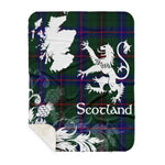 Sherpa Blanket - Tartan Blanket Thistle and Lion Scottish Clan Davidson Plaid Blanket, plaid sherpa blanket queen,purple sherpa blanket,queen sherpa blanket,queen size sherpa blanket,red sherpa blanket,scottish tartan blankets,sherpa blanket,sherpa christmas blanket