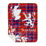 Sherpa Blanket - Tartan Blanket Thistle and Lion Scottish Clan Cameron Of Lochiel Modern Plaid Blanket, plaid sherpa blanket queen,purple sherpa blanket,queen sherpa blanket,queen size sherpa blanket,red sherpa blanket,scottish tartan blankets,sherpa blanket,sherpa christmas blanket