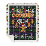 Personalized Gift Tartan Plaid Blanket Clan Galbraith With Christmas Cookie Baking Crew Christmas Gift Sherpa Blanket, tartan sherpa blanket,buffalo plaid sherpa blanket,christmas sherpa blanket,Christmas Throw Blanket,green plaid sherpa blanket,green sherpa blanket
