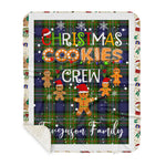 Personalized Gift Tartan Plaid Blanket Clan Ferguson With Christmas Cookie Baking Crew Christmas Gift Sherpa Blanket, tartan sherpa blanket,buffalo plaid sherpa blanket,christmas sherpa blanket,Christmas Throw Blanket,green plaid sherpa blanket,green sherpa blanket