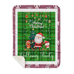 Personalized Gift Tartan Plaid Blanket Clan Galloway District With Funny Santa Snowman Reindeer Merry Christmas Gift Sherpa Blanket, blue plaid sherpa blanket,blue tartan sherpa blanket,Buchan,buffalo plaid sherpa blanket,christmas sherpa blanket,Christmas Throw Blanket