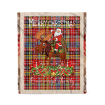 Personalized Gift Plaid Tartan Blanket Clan Drummond Of Strathallan With Moose Lover Xmas Gift Santa Riding Christmas Fleece Blanket