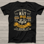 Scotstee Shop - 80 Years Old Vintage May 1941 80th Birthday Shirt