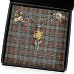 To My Beautiful Soulmate Sunflower Necklace In Your Eyes I Have Found My Home Clan Ferguson Weathered Tartan Jewelry For Girlfriend, Tartan Sunflower Pendant Necklace, Scottish Tartan Jewelry, valentine necklace, necklace girlfriend, necklace for wife, cute necklaces for girlfriend, jewelry for girlfriend, to my soulmate necklace, to my future wife necklace