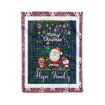 Personalized Gift Tartan Plaid Blanket Clan Hope With Funny Santa Snowman Reindeer Merry Christmas Fleece Blanket, Christmas Blanket, Plaid Blanket, Tartan Blanket,Scottish Blanket