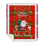 Personalized Gift Tartan Plaid Blanket Clan Maxton With Funny Santa Snowman Reindeer Merry Christmas Gift Sherpa Blanket, blue plaid sherpa blanket,blue tartan sherpa blanket,Buchan,buffalo plaid sherpa blanket,christmas sherpa blanket,Christmas Throw Blanket