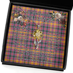 To My Beautiful Soulmate Sunflower Necklace In Your Eyes I Have Found My Home Clan Jacobite Tartan Jewelry For Girlfriend, Tartan Sunflower Pendant Necklace, Scottish Tartan Jewelry, valentine necklace, necklace girlfriend, necklace for wife, cute necklaces for girlfriend, jewelry for girlfriend, to my soulmate necklace, to my future wife necklace