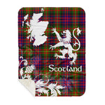 Sherpa Blanket - Tartan Blanket Thistle and Lion Scottish Clan Carnegie Modern Plaid Blanket, plaid sherpa blanket queen,purple sherpa blanket,queen sherpa blanket,queen size sherpa blanket,red sherpa blanket,scottish tartan blankets,sherpa blanket,sherpa christmas blanket