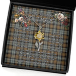 To My Beautiful Soulmate Sunflower Necklace In Your Eyes I Have Found My Home Clan Gordon Weathered Tartan Jewelry For Girlfriend, Tartan Sunflower Pendant Necklace, Scottish Tartan Jewelry, valentine necklace, necklace girlfriend, necklace for wife, cute necklaces for girlfriend, jewelry for girlfriend, to my soulmate necklace, to my future wife necklace