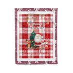 Products Personalized Gift Tartan Plaid Blanket Clan MenZies Red With Funny Santa Snowman Reindeer Merry Christmas Fleece Blanket