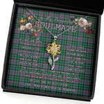 To My Beautiful Soulmate Sunflower Necklace In Your Eyes I Have Found My Home Clan Byres Tartan Jewelry For Girlfriend, Tartan Sunflower Pendant Necklace, Scottish Tartan Jewelry, valentine necklace, necklace girlfriend, necklace for wife, cute necklaces for girlfriend, jewelry for girlfriend, to my soulmate necklace, to my future wife necklace